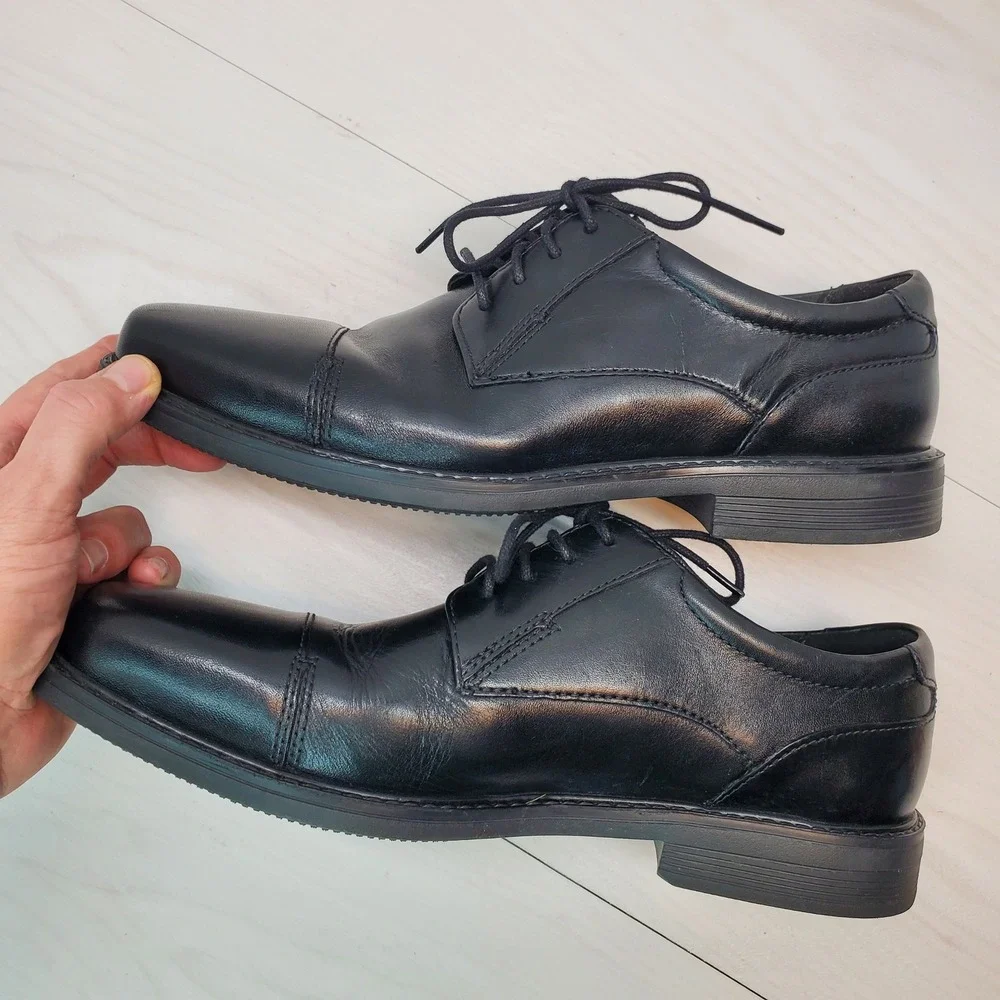 Bostonian Commonwealth Flexlite Men 9.5 W Black Leather Oxford Shoes Office Wear